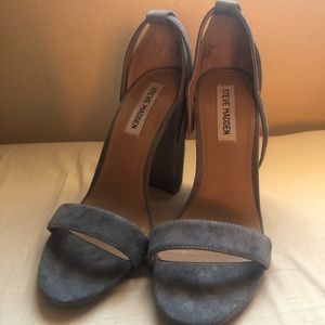Steve Madden Carrson Blue Suede Ankle Strap Heels